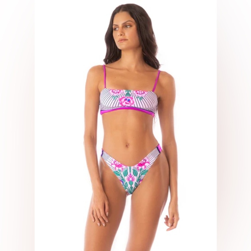 NWT Maaji Cerise Bouquet Splendour Regular Rise Thin Side Bikini Bottom